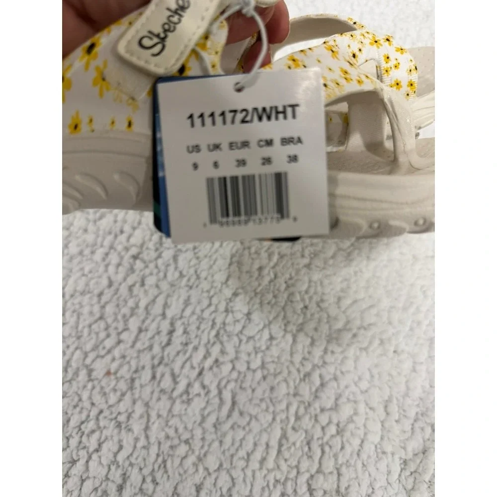 Skechers Foamies Outdoor Lifestyle White Yellow Floral Daisy Sandals Womens 9 - Picture 8 of 9